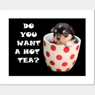 CUTE DOG IN A CUP Posters and Art